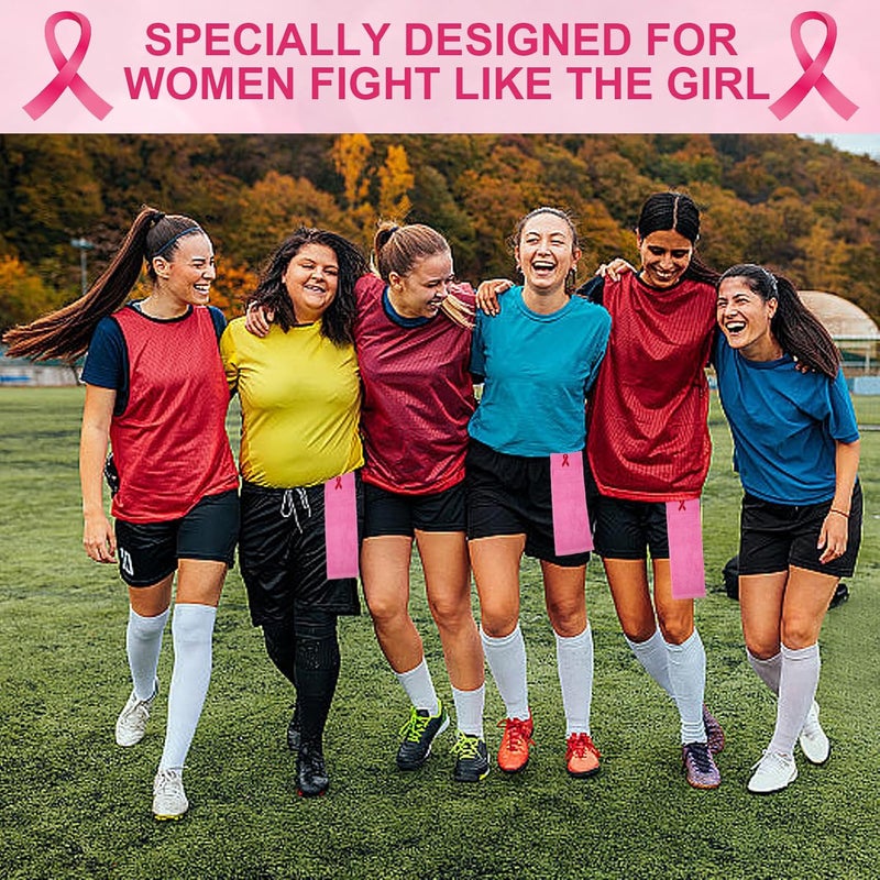 TUYUU 3 Pack Pink Football Towel,Breast Cancer Football Quarterback Towel Rose Red Pink Ribbon Breast Cancer Decorations for Believe Hope,Pink Towel Football for Youth Men Women,Pink Football Accessories - Image 5